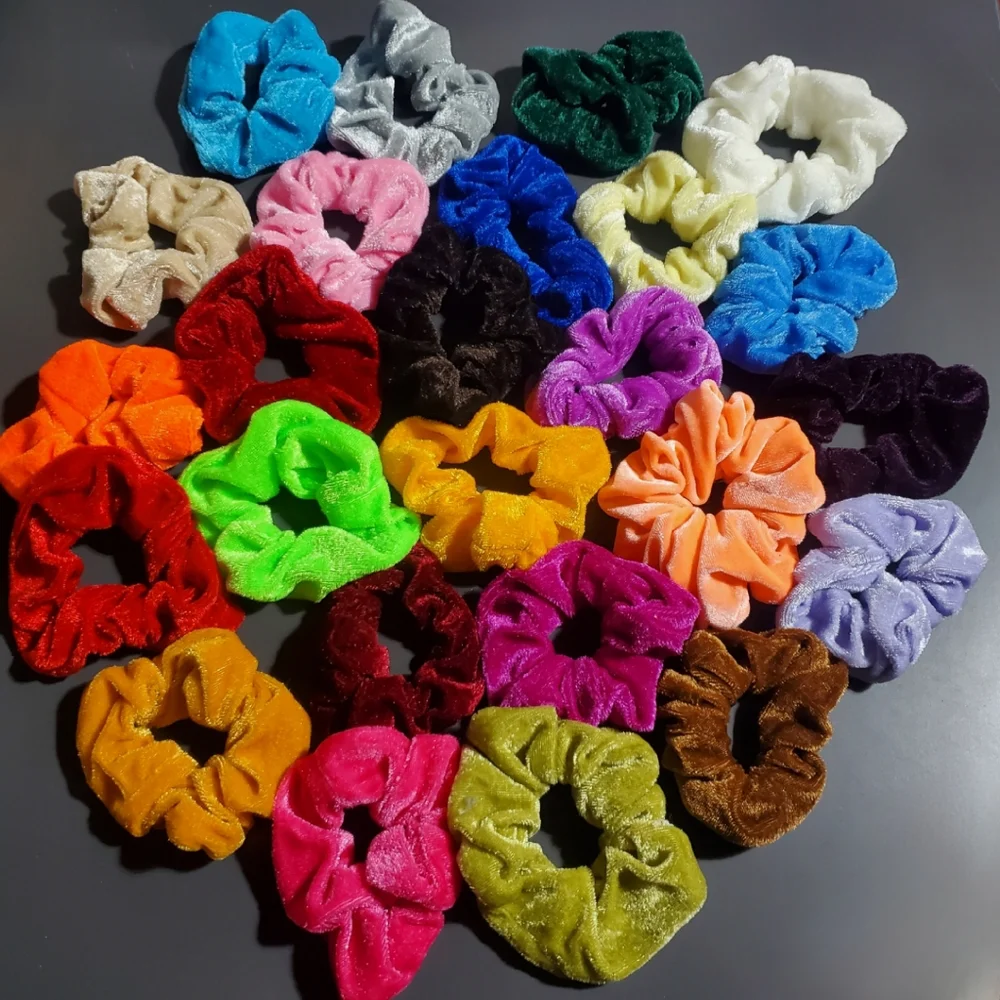 Bundle Of 25 VELVET Scrunchies MULTICOLOR‎ One Size